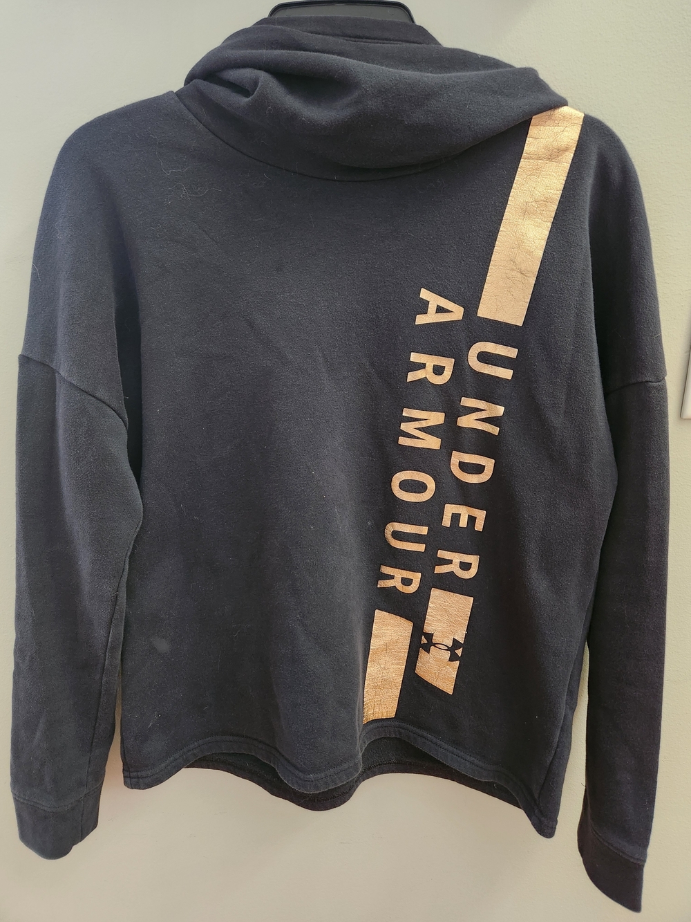 Under Armour Women's Small Black Hoodie W/ Rose Gold Logo